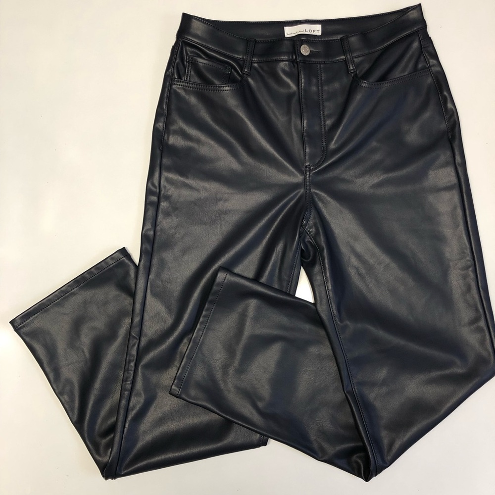 Loft faux leather high waist pants size 6/28